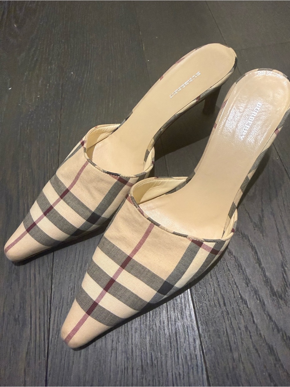 Burberry kitten heel mule. Size 38 1/2